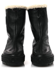Calfskin Shearling Womens Journey Ankle Boots 38.5 Black Ecru