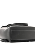 Grained Calfskin Saddle Drawstring Backpack Black