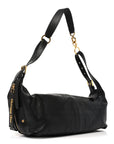 Shiny Grained Calfskin Macrocannage Medium D-Journey Bag Black