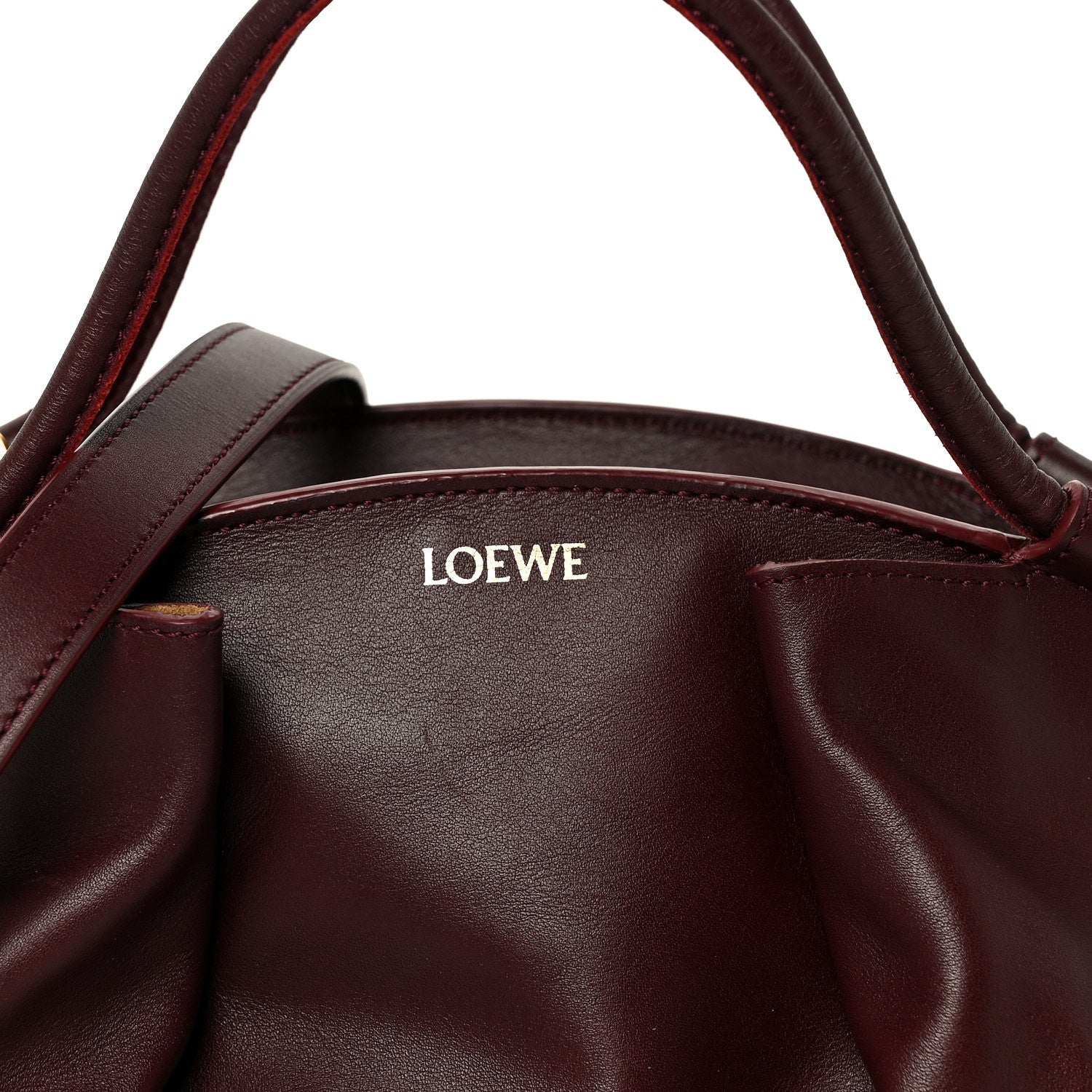 Shiny Nappa Calfskin Small Paseo Bag Burgundy