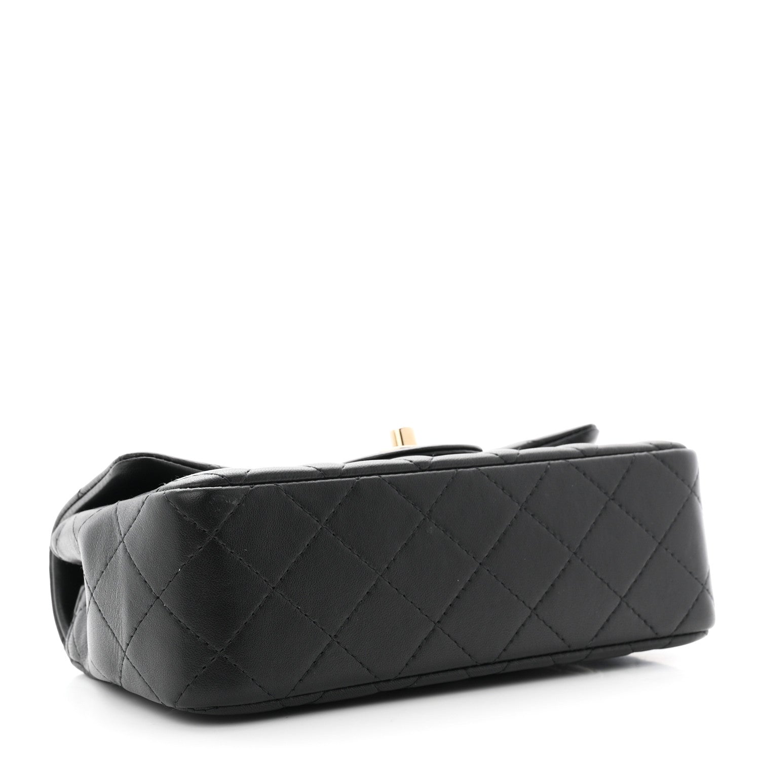 Lambskin Quilted Mini Rectangular Flap Black