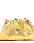 Metallic Bark Calfskin The Mini Pouch Gold