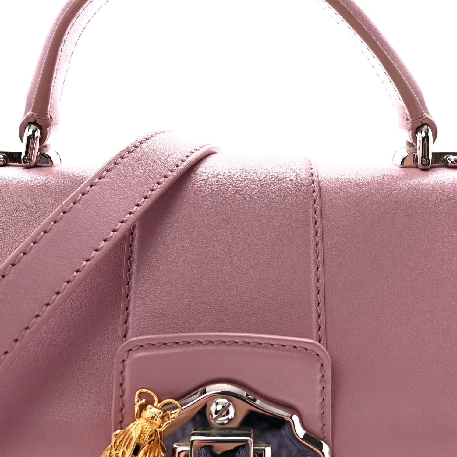 Calfskin Lucia Small Satchel Purple