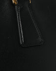 Saffiano Large Galleria Double Zip Tote Black