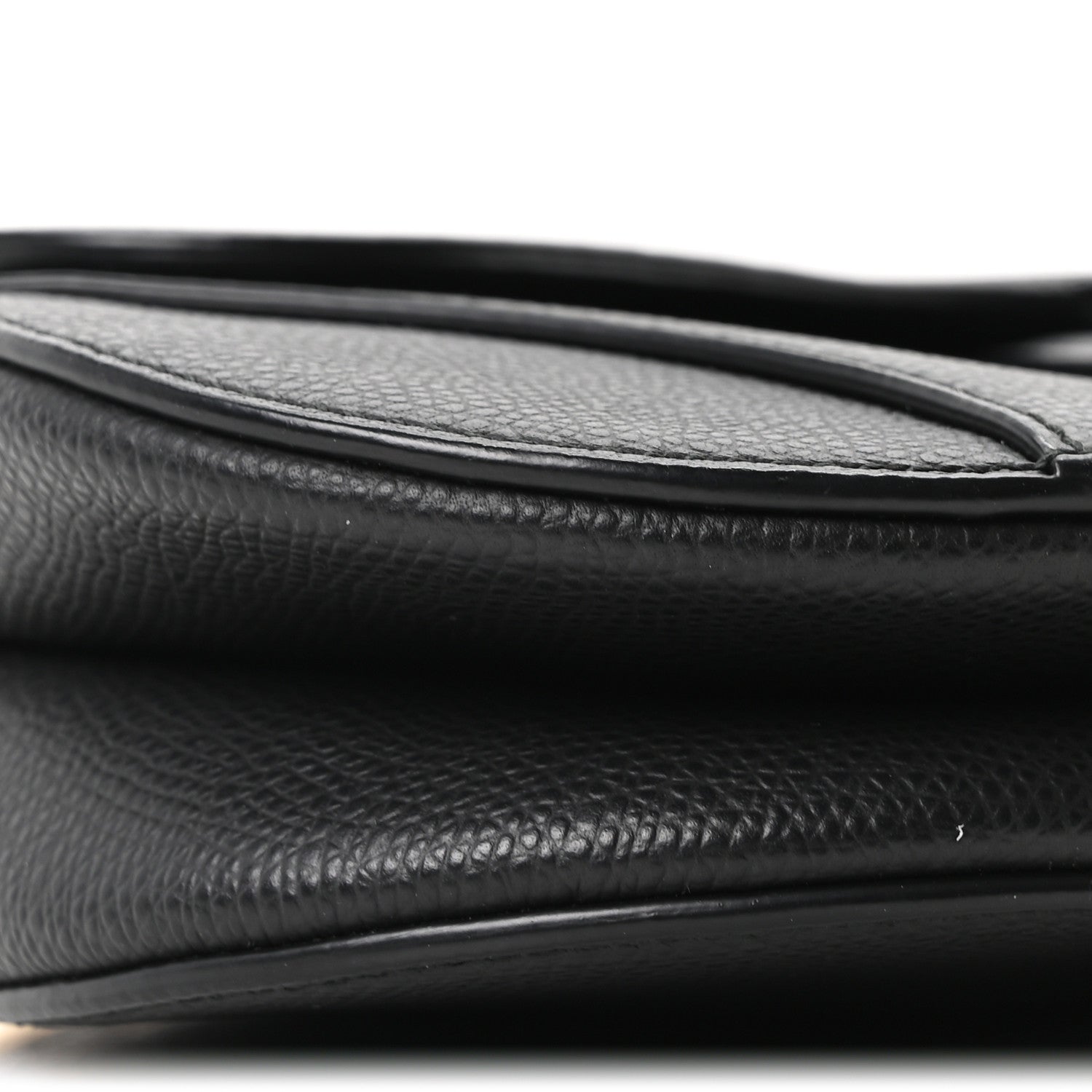 Grained Calfskin Mini Saddle Bag Black