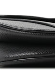 Grained Calfskin Mini Saddle Bag Black