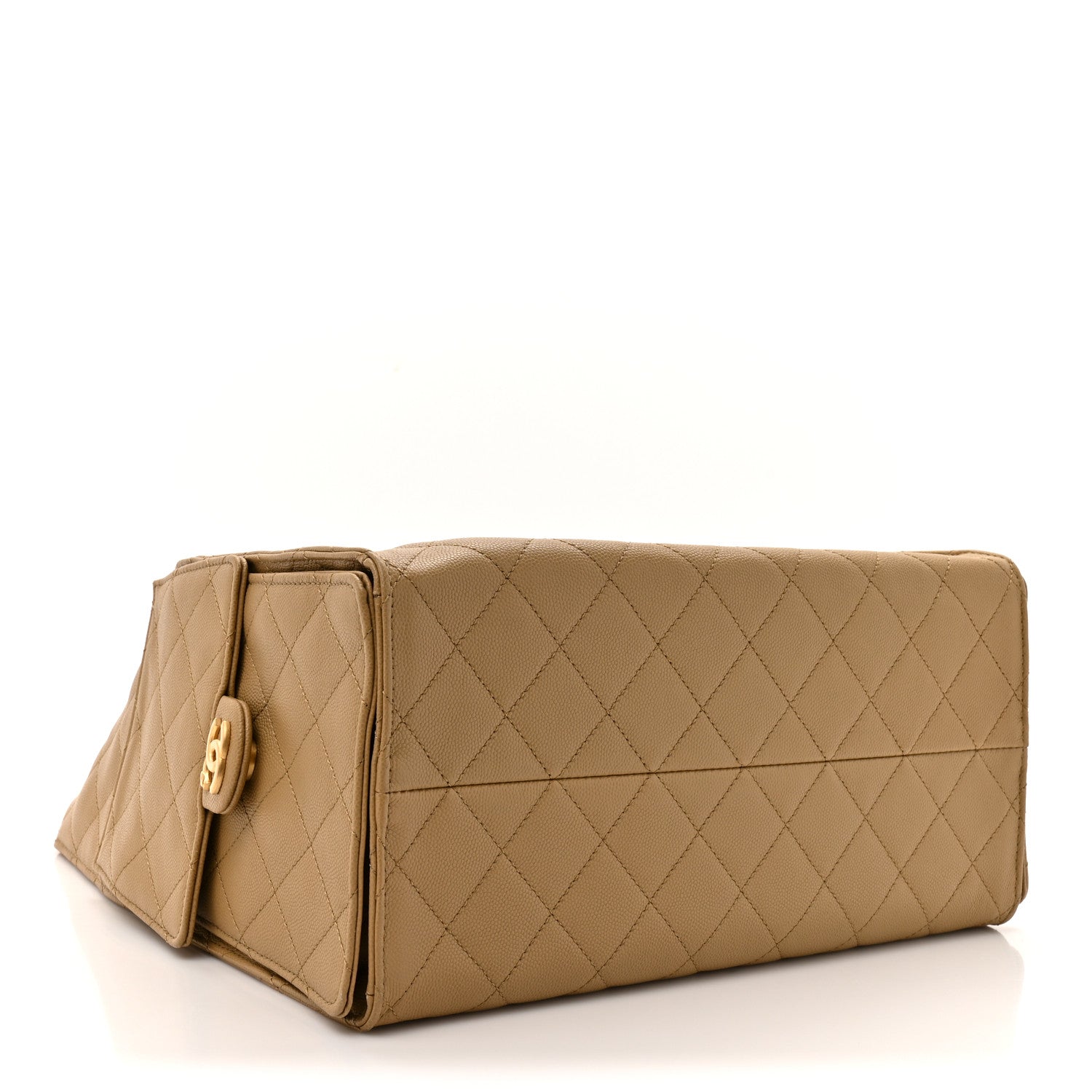 Caviar Quilted Medium CHNL 25 Handbag Dark Beige