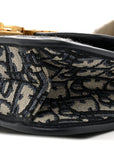 Oblique Small D1ORAddict Flap Bag Navy Blue