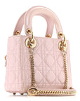 Metallic Lambskin Cannage Mini Lady D1OR Lotus