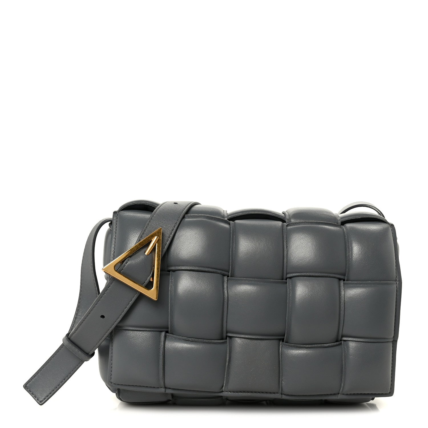 Nappa Maxi Intreccio Padded Cassette Crossbody Bag Thunder