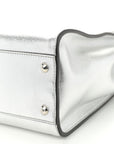 Vitello Catalan Mirror Medium Peekaboo Iconic Satchel Argento