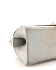 Glitter Fabric Hourglass Top Handle Bag XS Grey