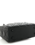 Ultra Matte Calfskin Cannage Mini Lady D1OR Black