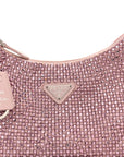 Satin Crystal Mini Re-Edition 2000 Bag Alabastro