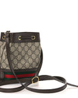 GG Supreme Monogram Web Mini Ophidia Bucket Bag Brown