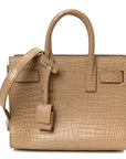 Calfskin Crocodile Embossed Nano Sac De Jour Brown