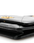 Lambskin Quilted CHNL 19 Wallet On Chain WOC Black