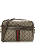 GG Supreme Monogram Web Small Ophidia Shoulder Bag Brown