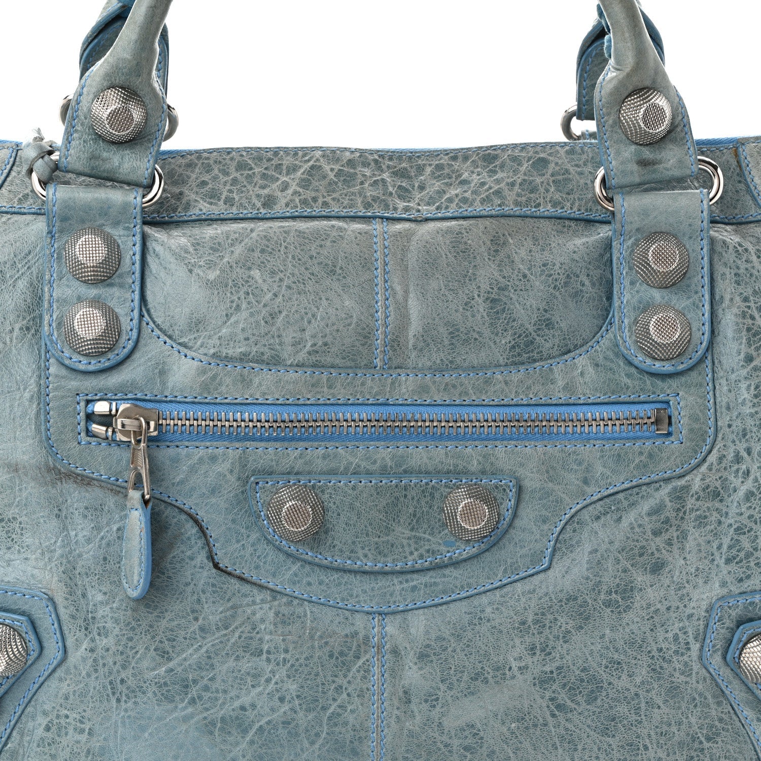 Agneau Giant 21 Silver Hardware Work Bleu Layette