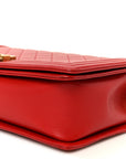 Lambskin Quilted New Medium Boy Flap Red
