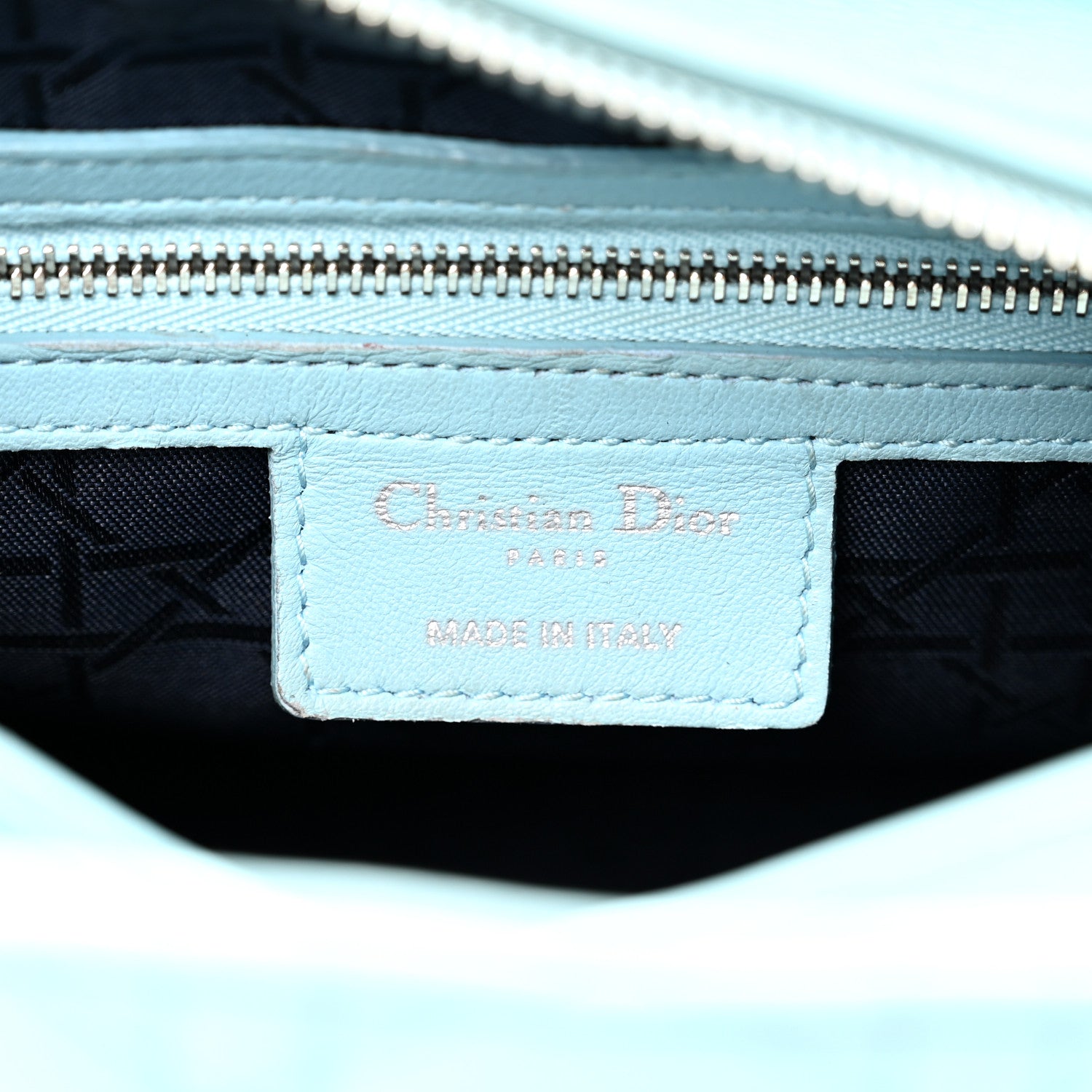 Lambskin Cannage Medium Lady D1OR Light Blue