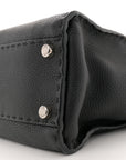 Cuoio Romano Selleria Bi-Color Medium Peekaboo Iconic Satchel Black Mou