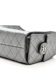Metallic Caviar Quilted Mini CHNL 25 Handbag Anthracite