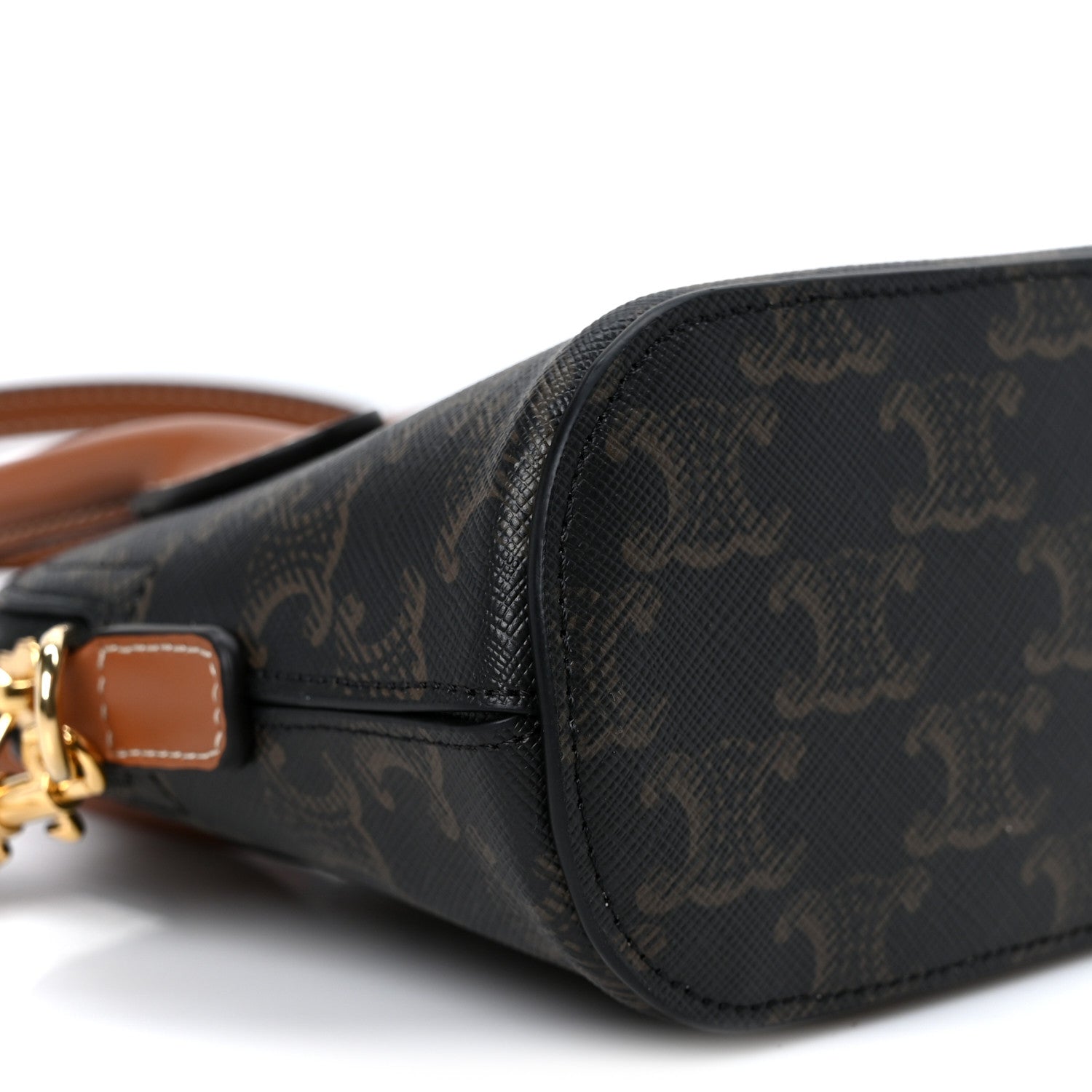 Canvas Calfskin Triomphe Mini Honorine Bag Tan