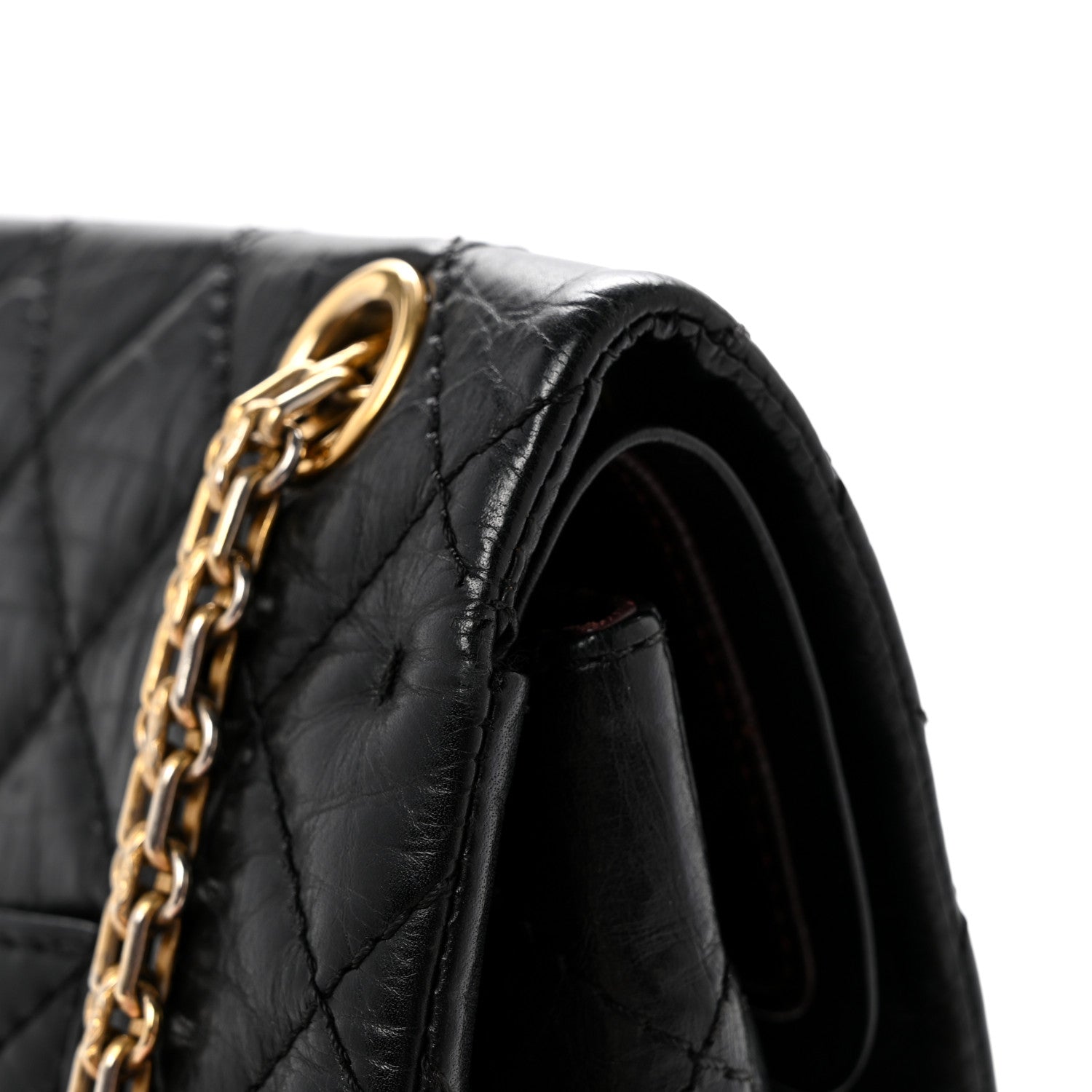 Aged Calfskin Quilted 2.55 Reissue 226 Flap Black