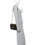 Calfskin Matelasse Small GG Marmont Shoulder Bag Black