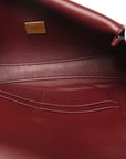 Smooth Calfskin Small Bel Air Clutch On Strap Dark Burgundy