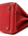 Ostrich Birkin 30 Rouge Vif
