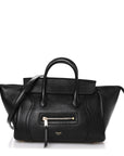 Supple Shiny Lambskin Little New Luggage Black