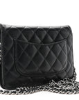 Lambskin Quilted Wallet On Chain WOC Black