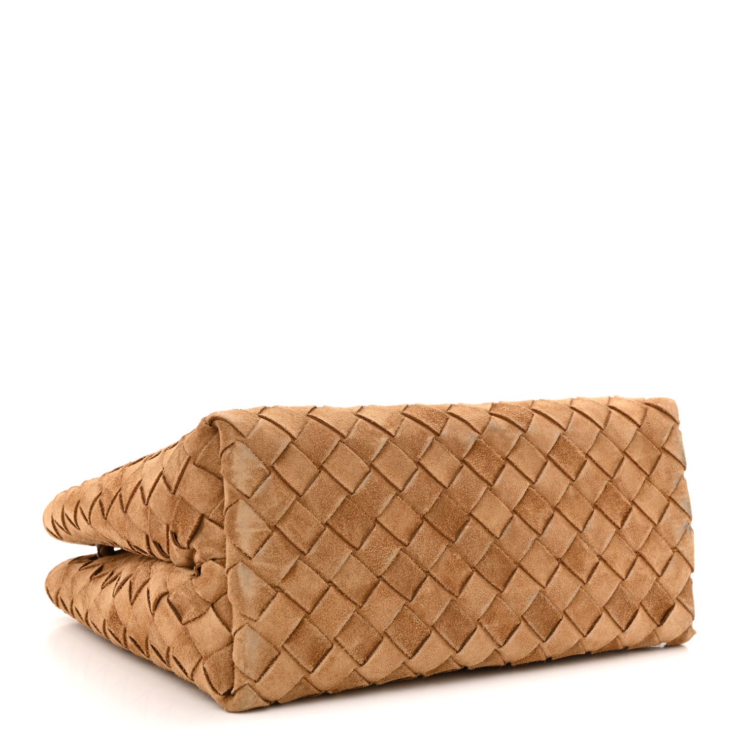 Suede Intrecciato Small Andiamo Shoulder Bag Amber