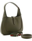 Sea Calfskin Web Medium Jackie 1961 Hobo Dark Green