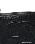 Pebbled Calfskin Small Soho Disco Bag Black
