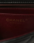 Lambskin Chevron Quilted Mini Square Flap Black