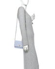 Lambskin Quilted Hearts CC Wallet On Chain WOC Light Blue