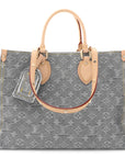 Monogram Denim Onthego MM Washed Grey