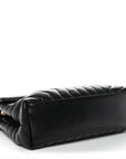 Calfskin Y Quilted Monogram Medium Loulou Chain Satchel Black