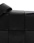 Lambskin Maxi Intrecciato Extra Mini Cassette Crossbody Bag Black