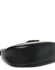 Smooth Calfskin Medium Strap Ava Triomphe Shoulder Bag Black