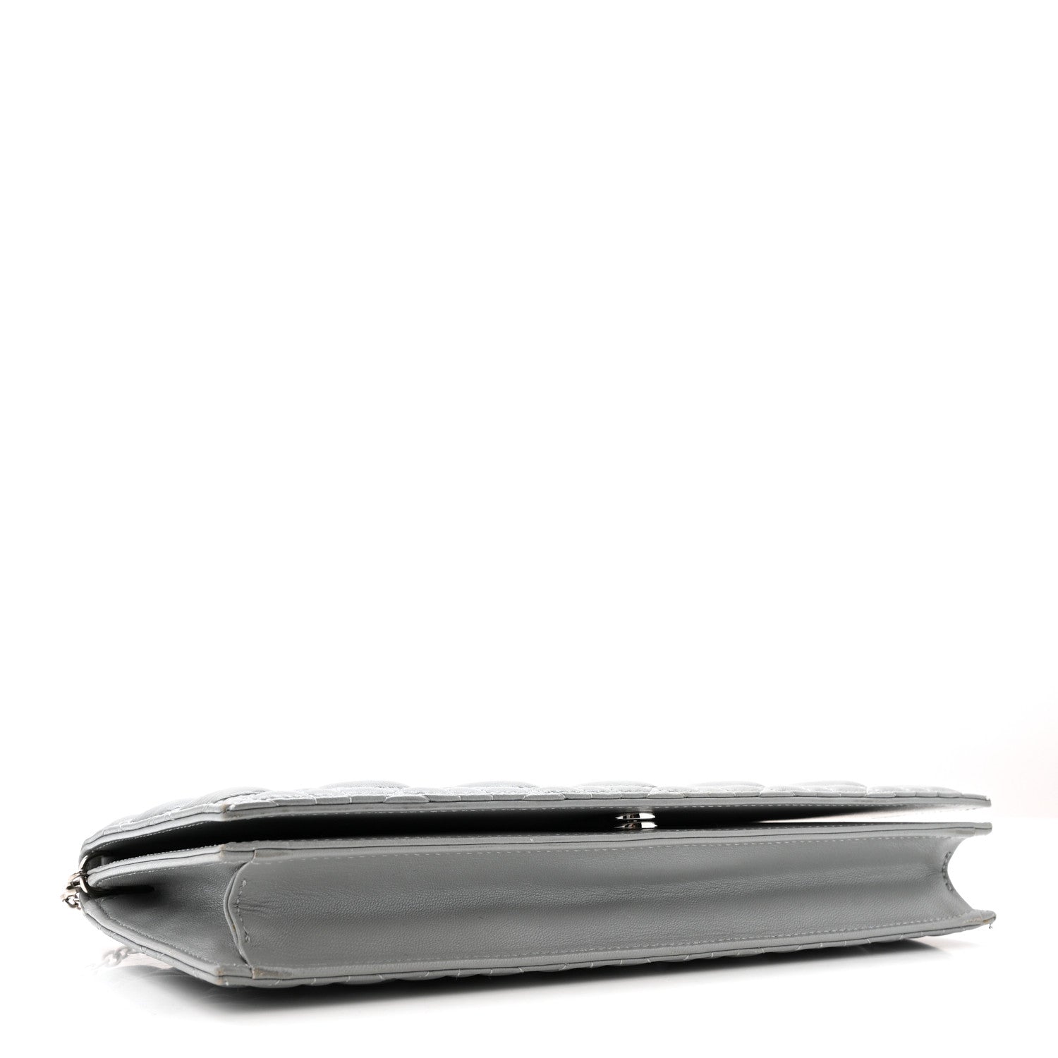 Lambskin Cannage Lady D1OR Convertible Clutch Grey