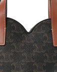 Triomphe Canvas Calfskin Teen Couer Heart Bag Tan