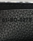 Oblique Jacquard Grained Calfskin Small Saddle Messenger Bag Beige Black