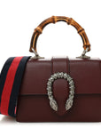 Dollar Calfskin Crystal Web Mini Dionysus Bamboo Top Handle Bag Vintage Bordeaux Black Diamond