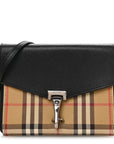 Derby Calfskin House Check Small Macken Crossbody Bag Black Archive Beige