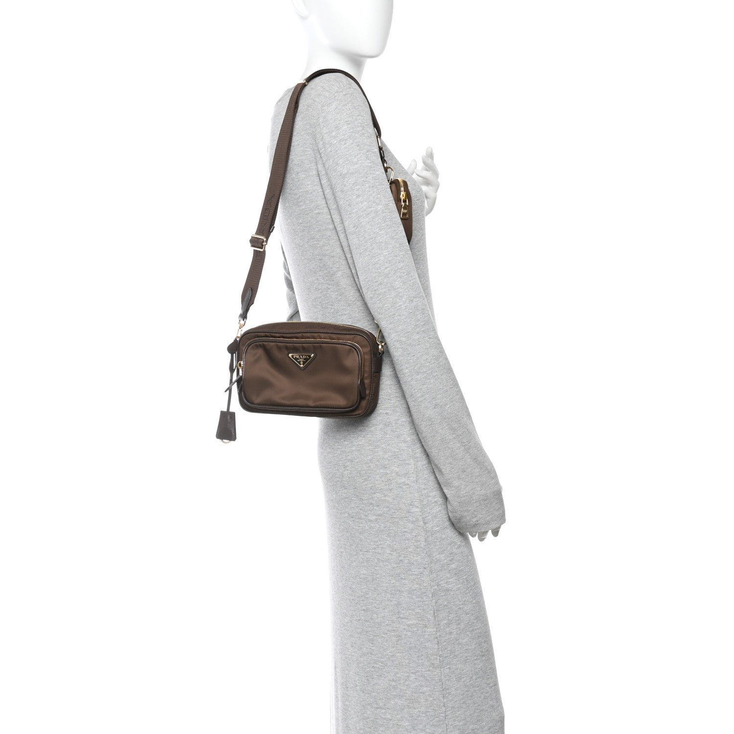 Re-Nylon Saffiano Mini Shoulder Bag Sienna
