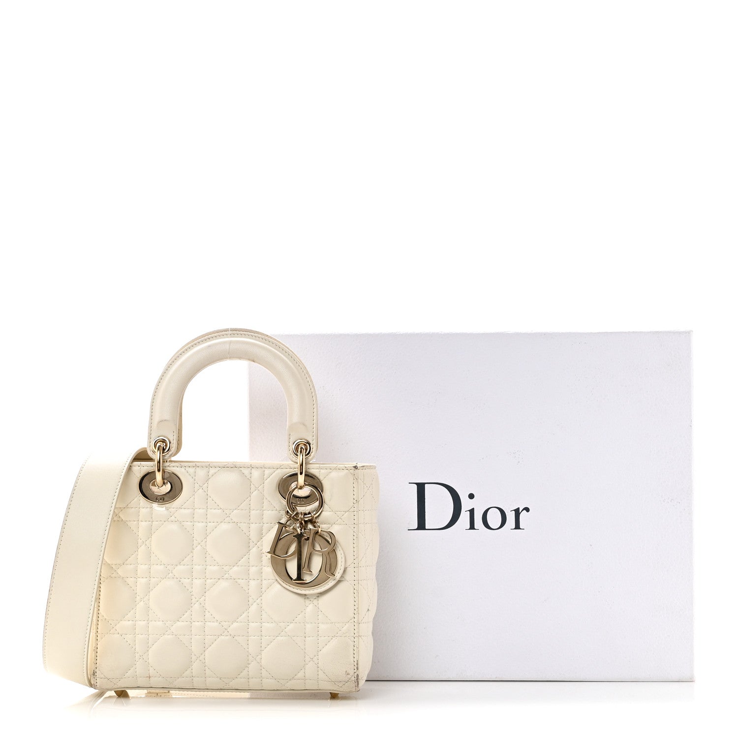Lambskin Cannage Small My ABCD1OR Lady D1OR White